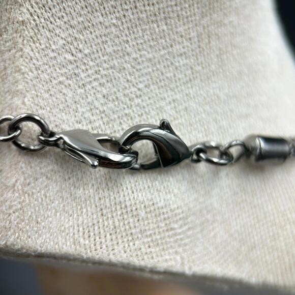 Vintage Glass Crystal Beaded Multi-Strand Necklace Black & Clear Y2K 90s 2000s - Picture 8 of 10